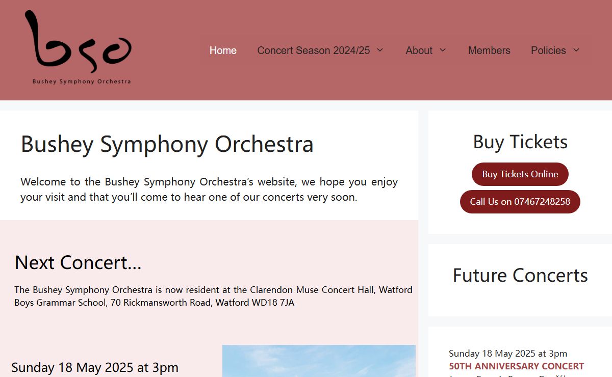 The online home of the Bushey Symphony Orchestra