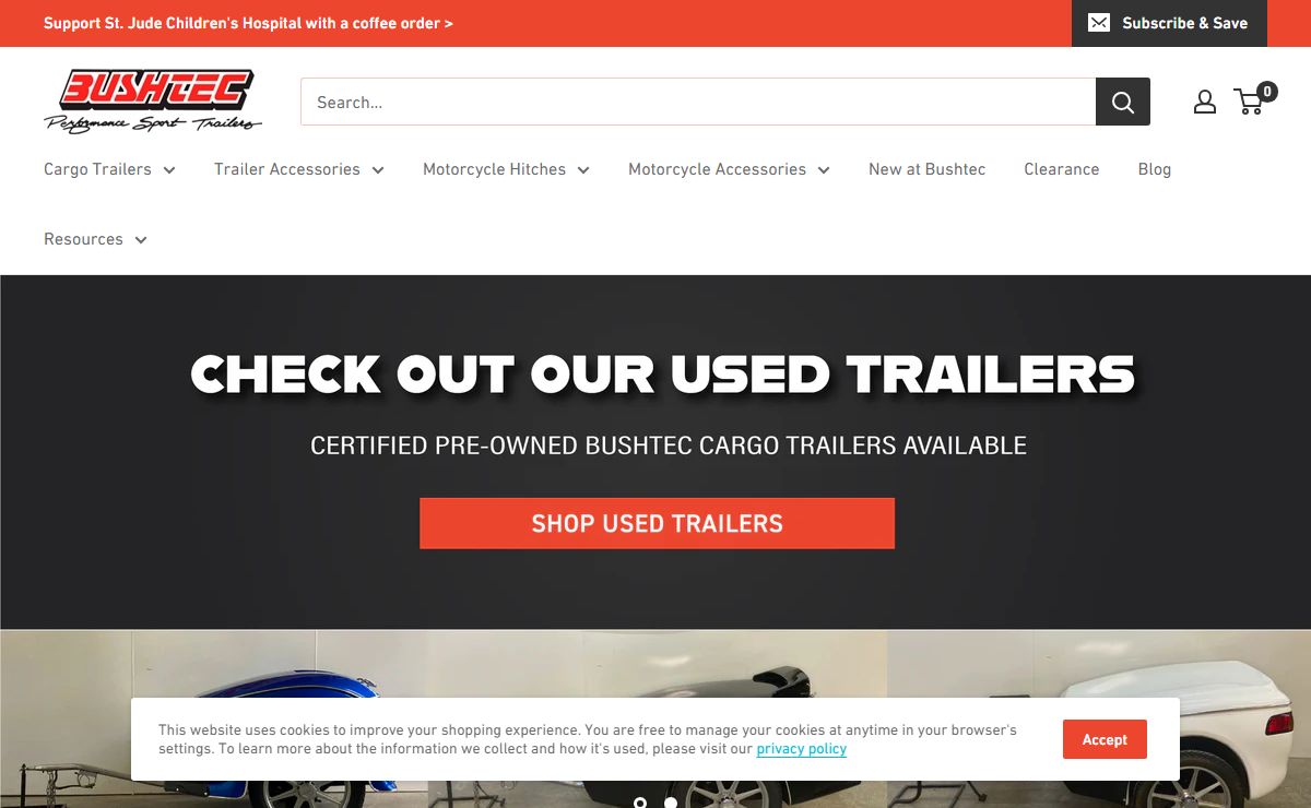 Bushtec Motorcycle Trailers | Made in the USA – T&J'S MOTORCYCLE TRAILER PARTS AND ACCESSORIES