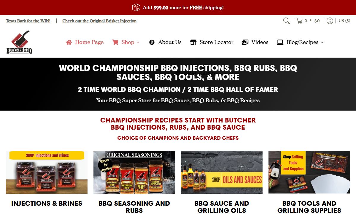 Butcher BBQ | BBQ Rubs, Sauce, Meat Injections and Supplies