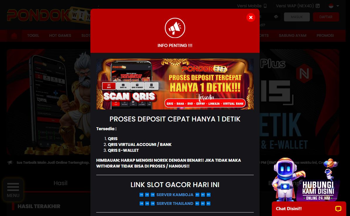 PONDOKWIN: Daftar Situs Slot Deposit 5000 | Link Slot Deposit Minimal 5k Terpercaya