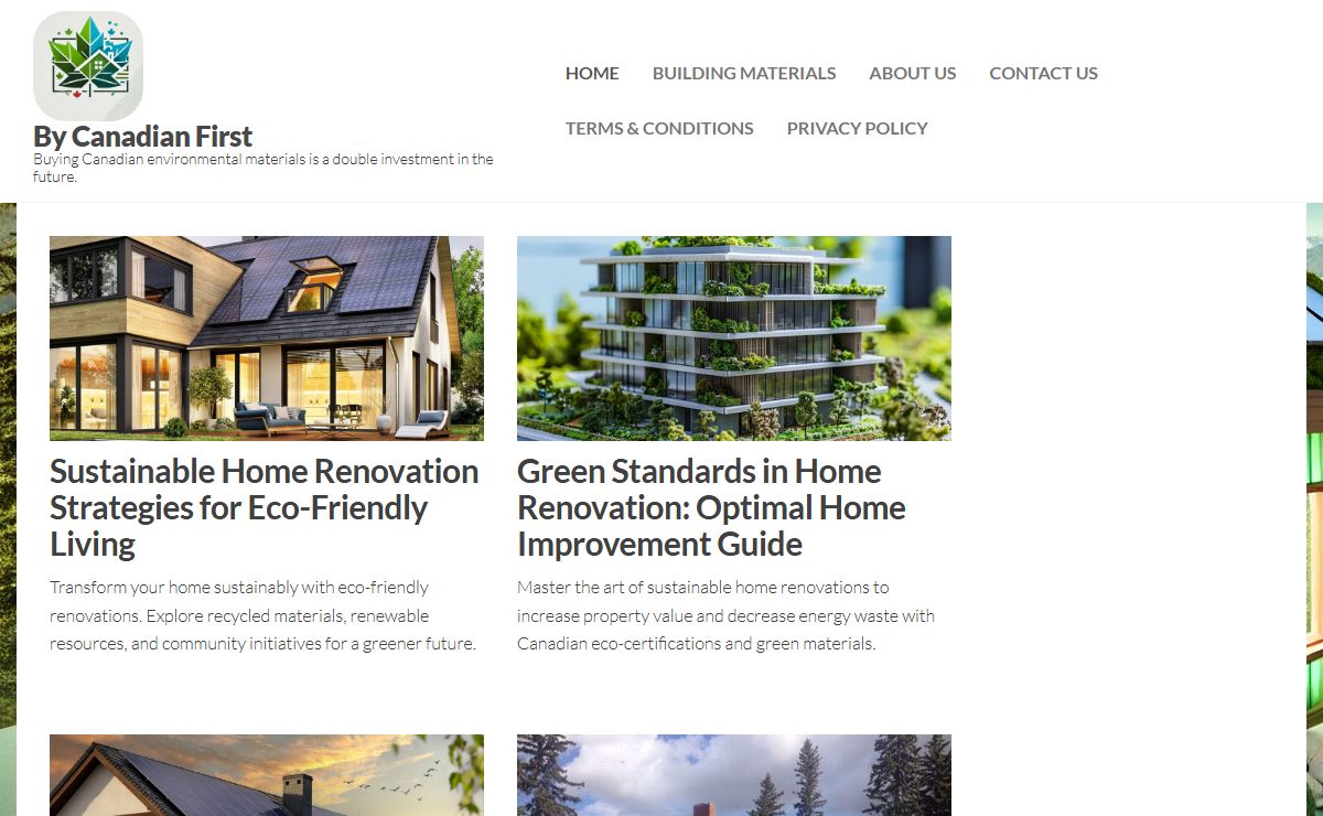 By Canadian First - Buying Canadian environmental materials is a double investment in the future.
