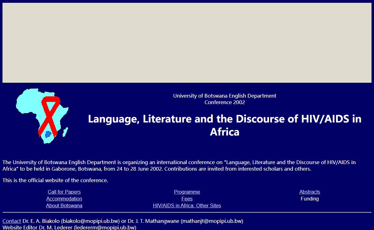 Botswana Conference 2002: HIV/AIDS and Literature