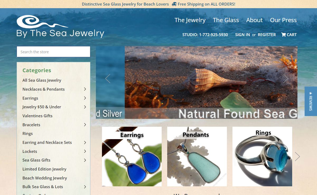 Sea Glass Jewelry from By The Sea - Earrings • Necklaces • Bracelets • Rings