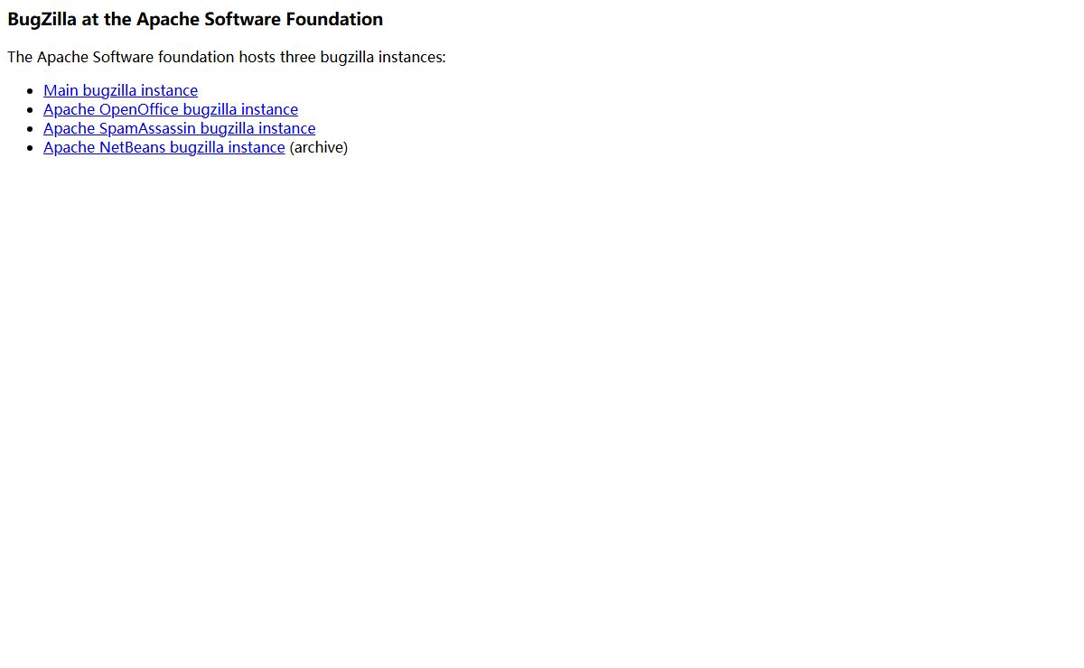 BugZilla at the Apache Software Foundation