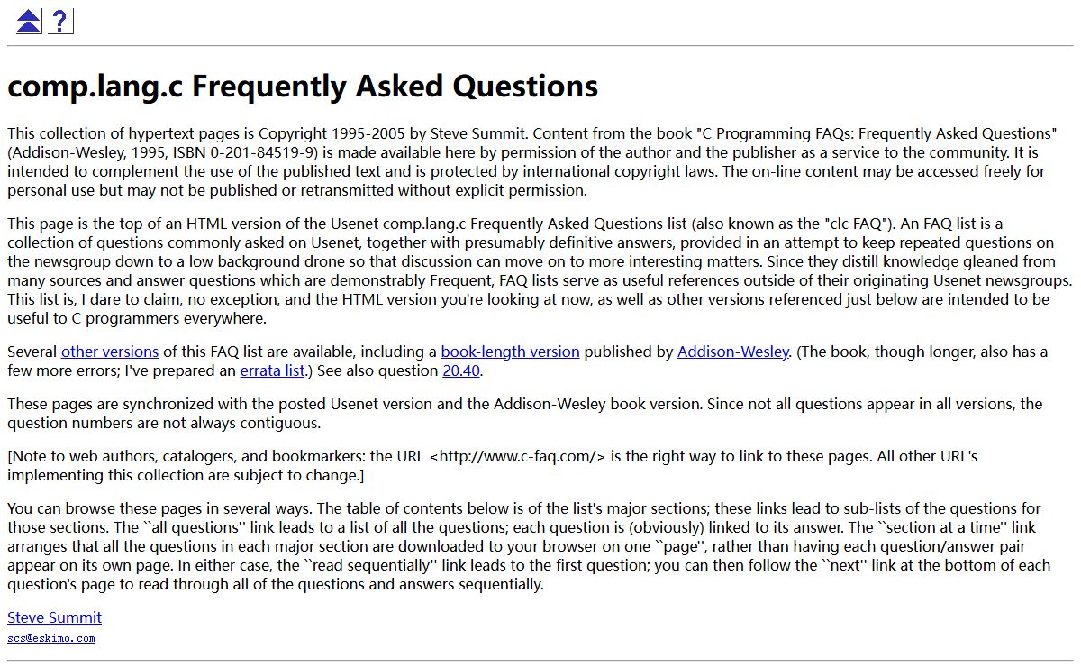 comp.lang.c Frequently Asked Questions
