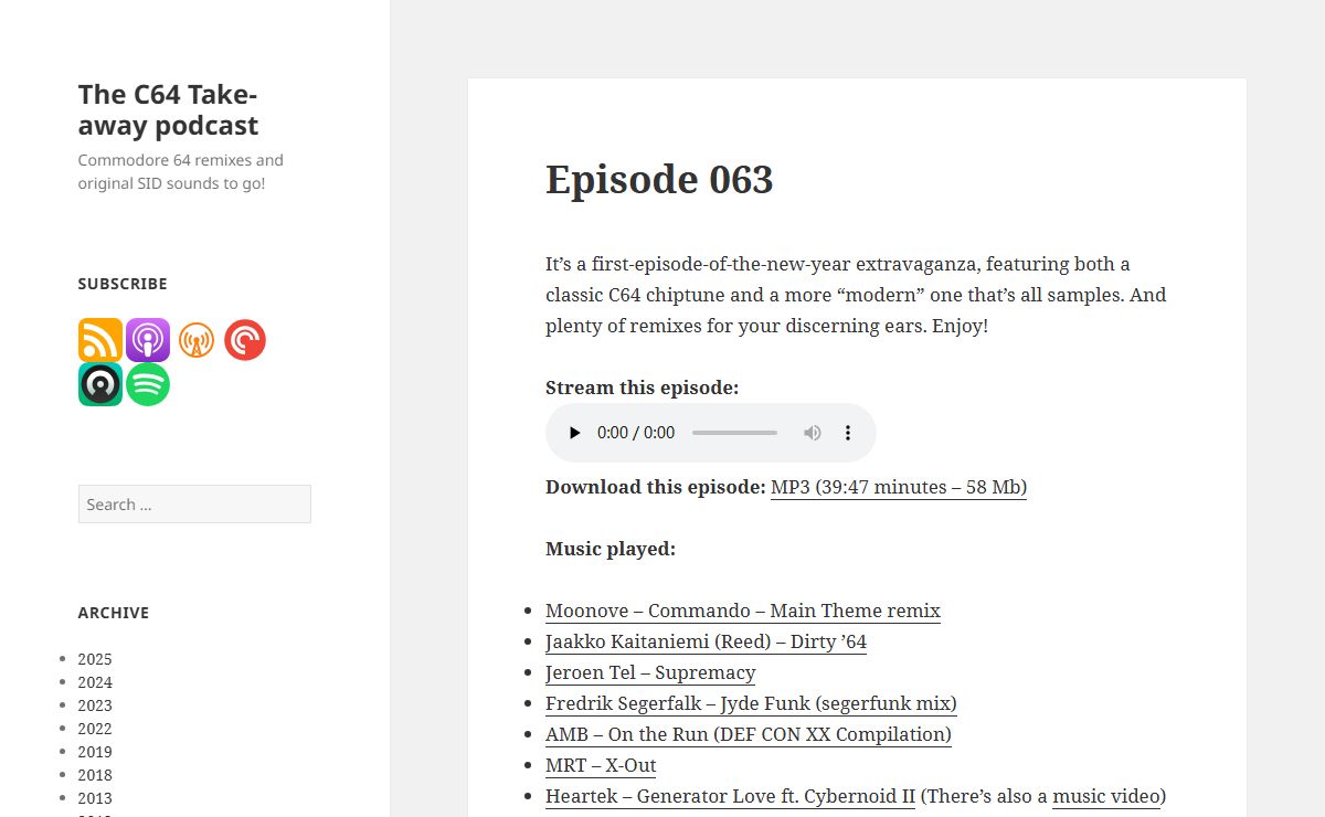 The C64 Take-away podcast