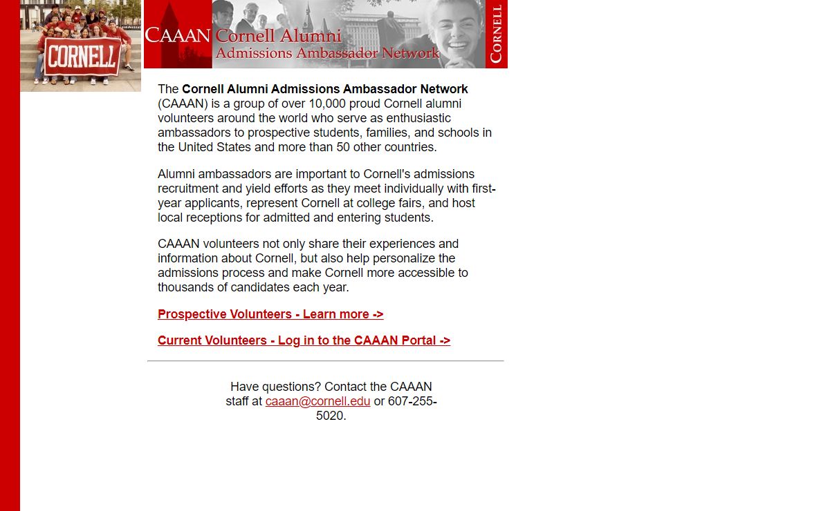 Cornell Alumni Admissions Ambassador Network - Home