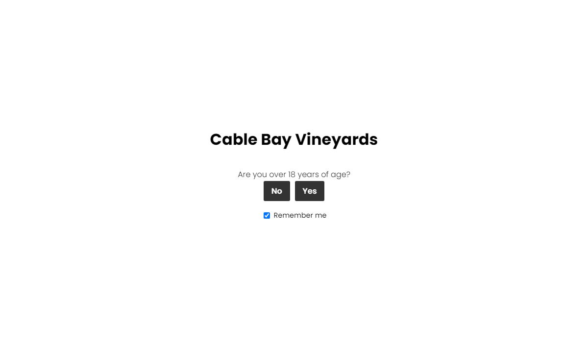 Age Verification - Cable Bay Vineyards