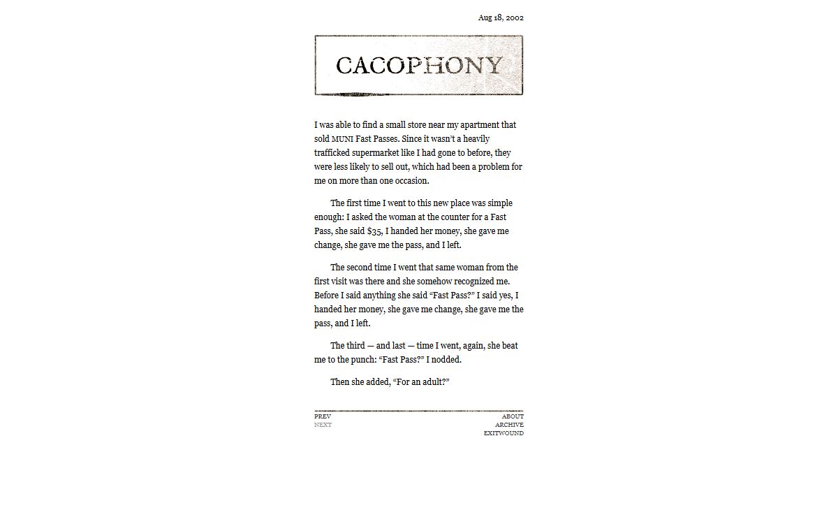 CACOPHONY, Aug 18, 2002