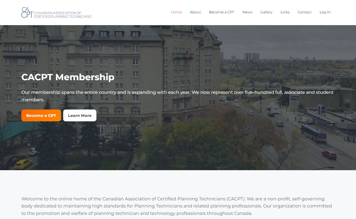 Canadian Association of Certified Planning Technicians – Providing a Voice for Planning Technicians Across Canada