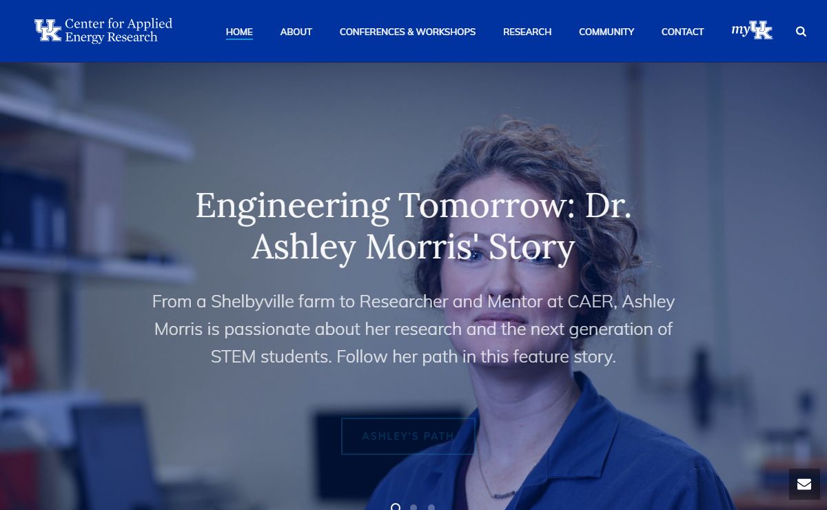 University of Kentucky Center for Applied Energy Research – The University of Kentucky Center for Applied Energy (CAER) investigates energy technologies to improve the environment. Researchers contribute to technically-sound policies related to fossil and renewable energy.