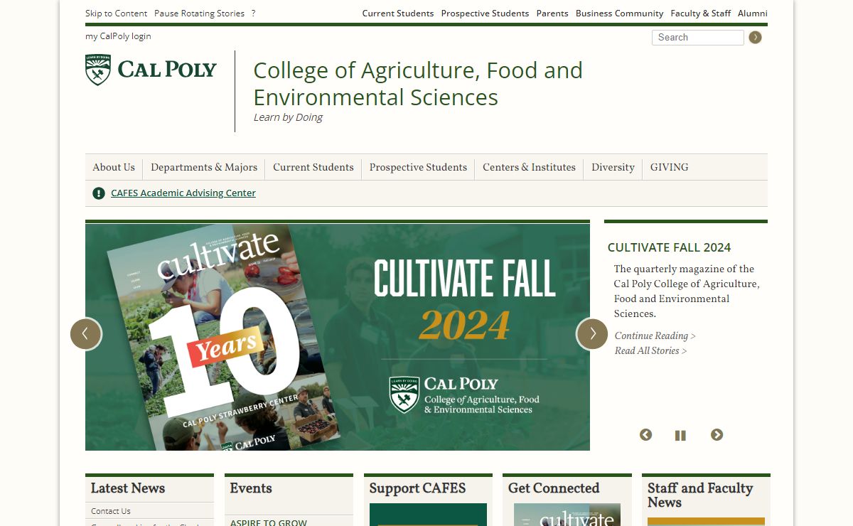 Home - College of Agriculture, Food and Environmental Sciences - Cal Poly, San Luis Obispo