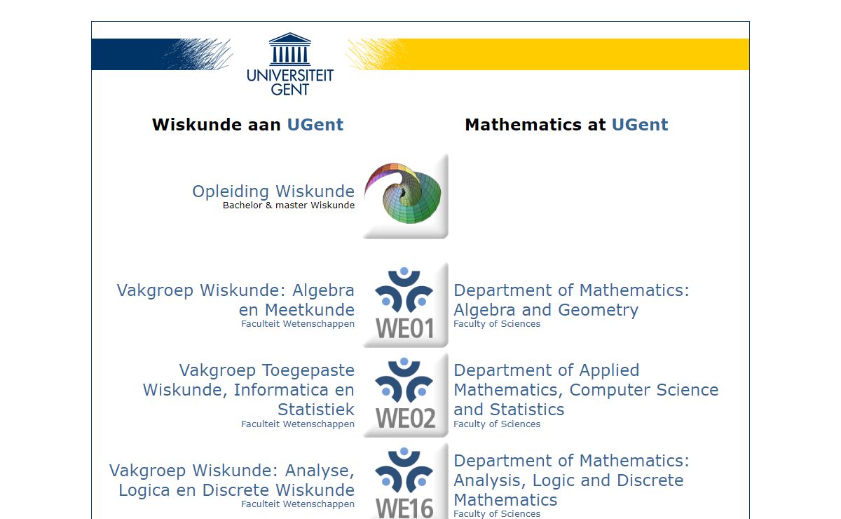 Mathematics at Ghent University