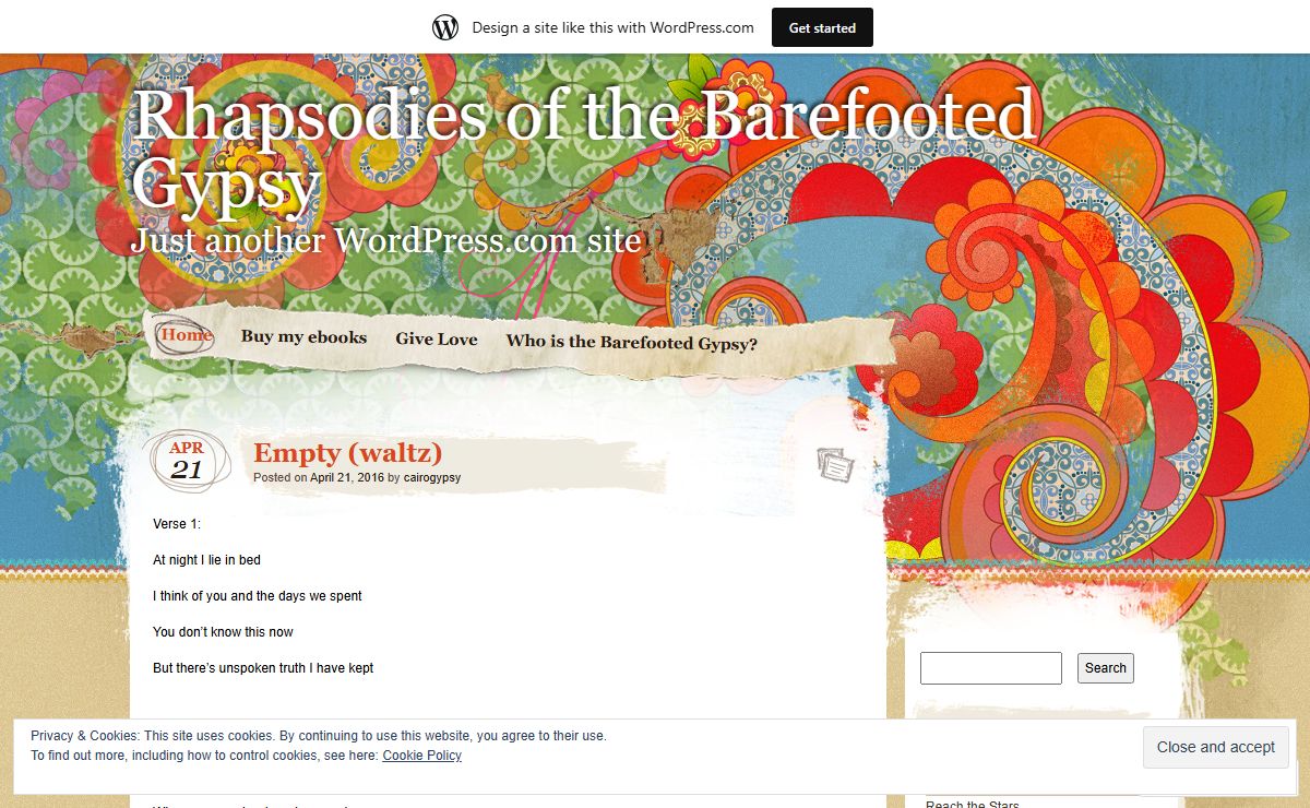Rhapsodies of the Barefooted Gypsy | Just another WordPress.com site