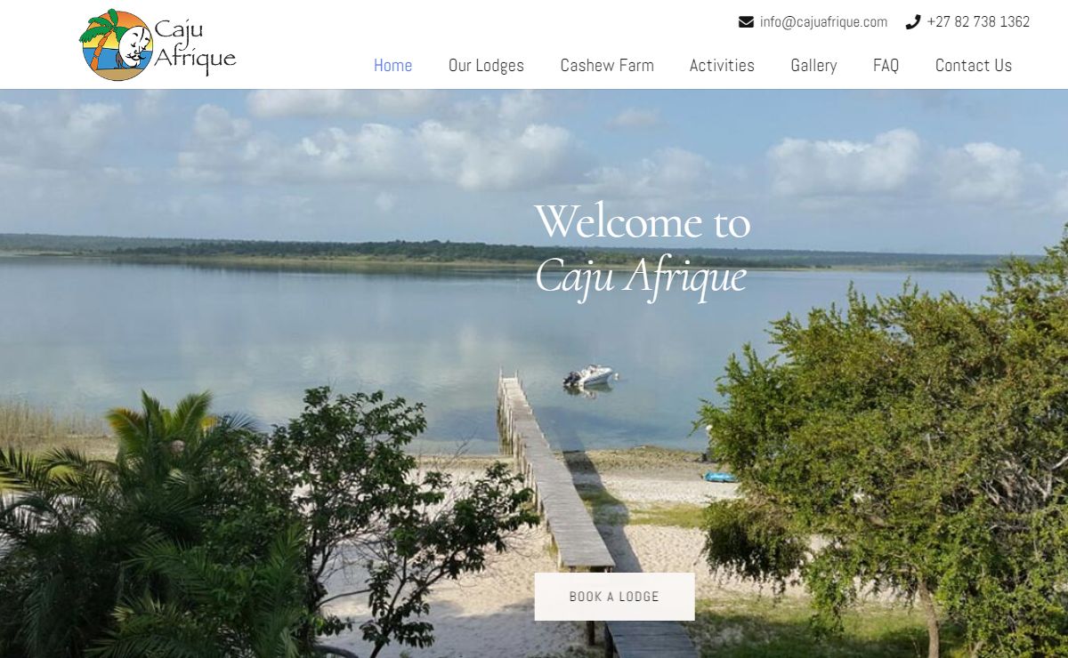 Caju Afrique – Self Catering accommodation on a beautiful lake on a cashew farm.