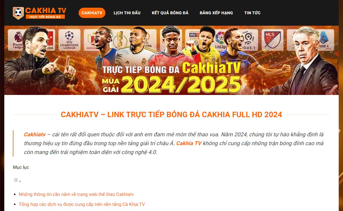 Cakhiatv - Link Xem Bóng Đá Cakhia Không Quảng Cáo 2024
