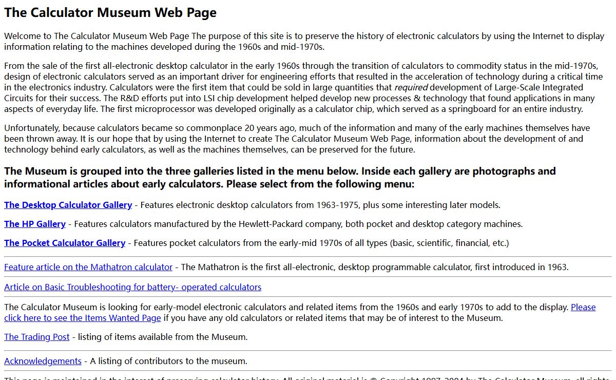 The Calculator Museum Web Page