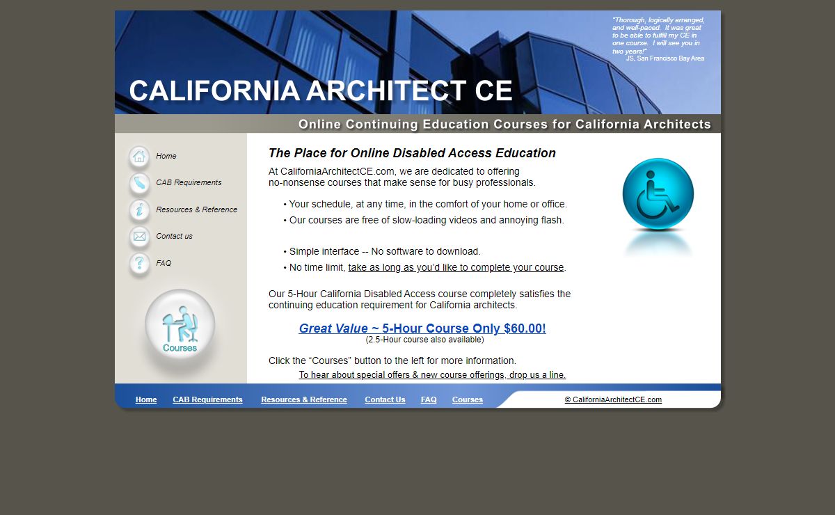 California Architect CE - Online Disabled Access Continuing Education Courses