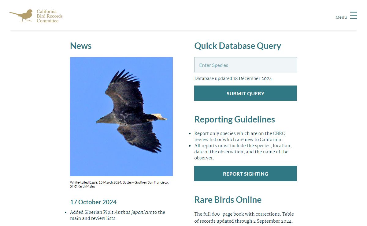 California Bird Records Committee Home Page