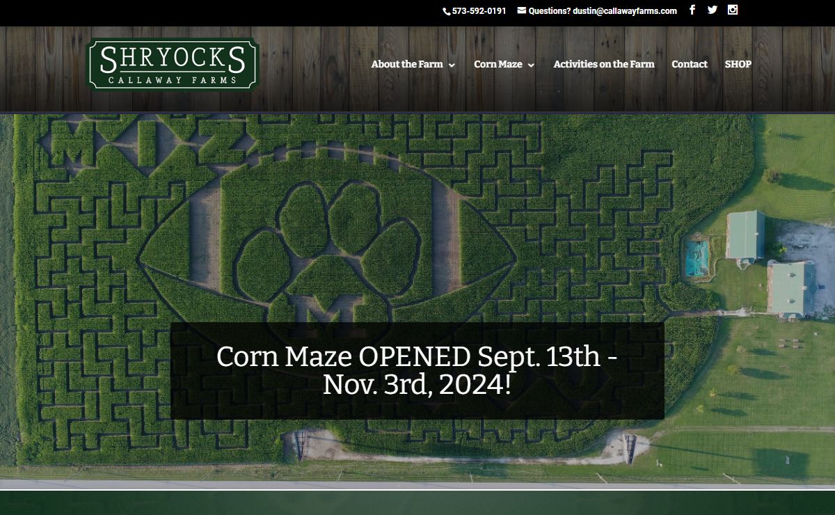 Shryocks Callaway Farms | Corn Maze outside Columbia Missouri