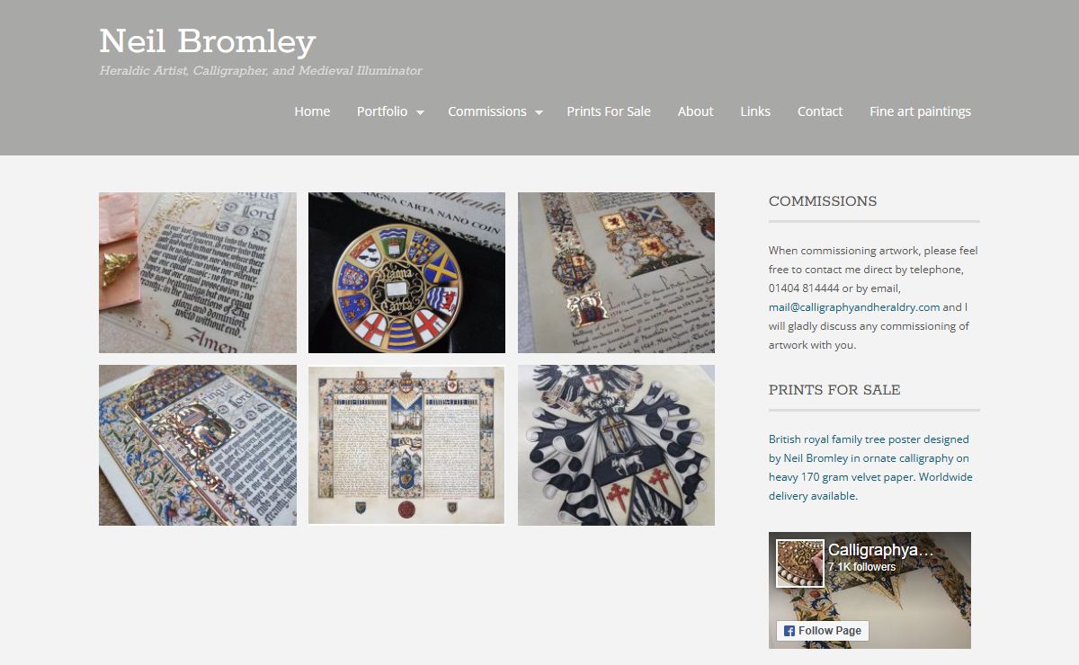 Portfolio - Neil Bromley | Heraldic Artist, Calligrapher, and Medieval Illuminator - Neil Bromley