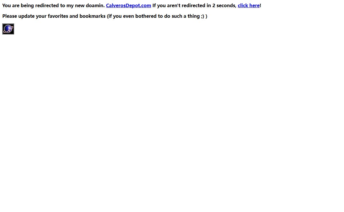 Calvero's Happy Homepage has moved to Calvero's Depot!