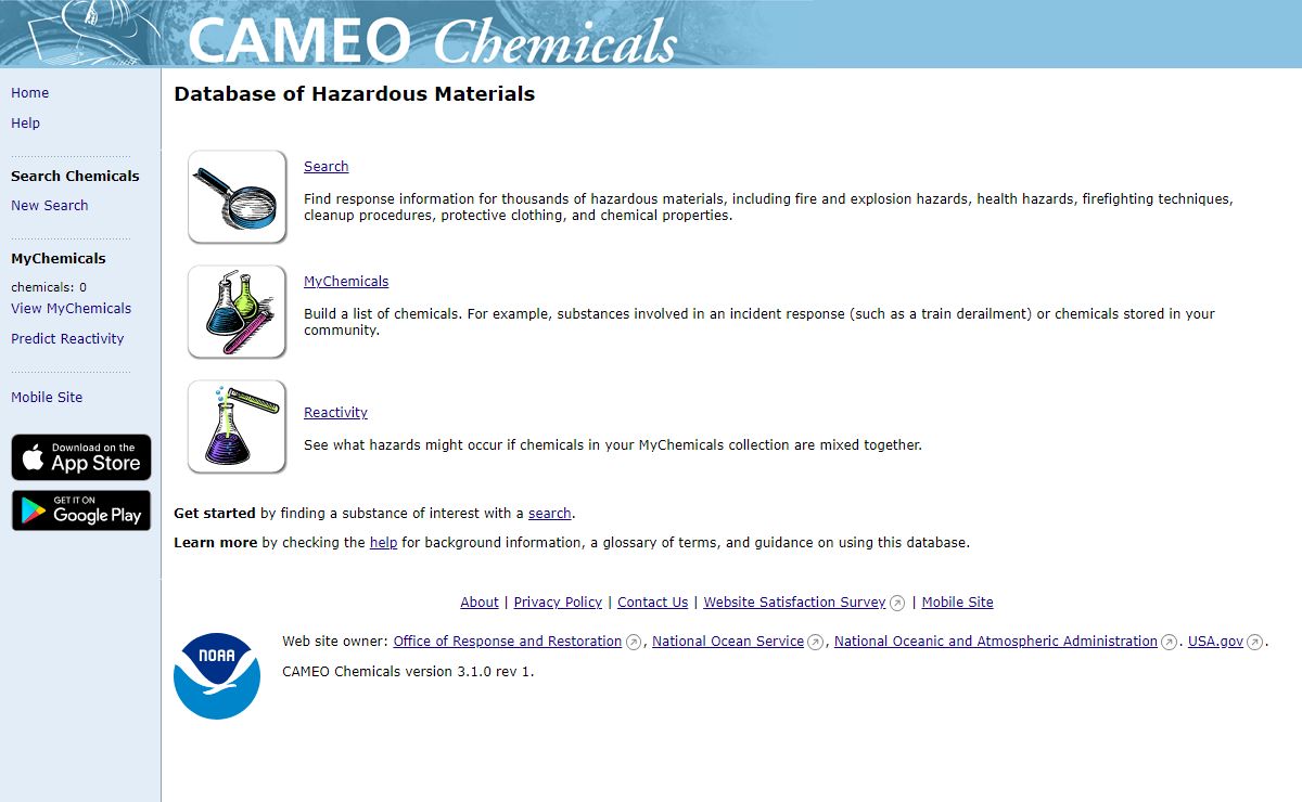 CAMEO Chemicals | NOAA