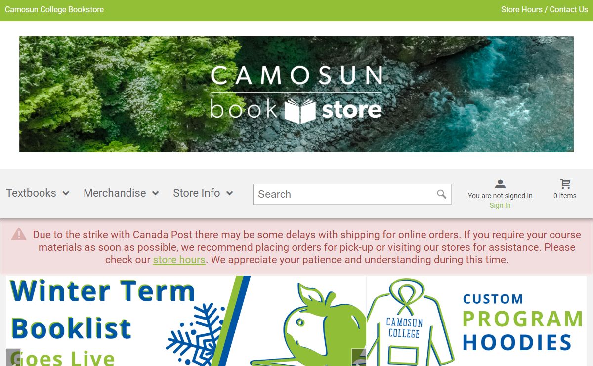Welcome | Camosun College Bookstore