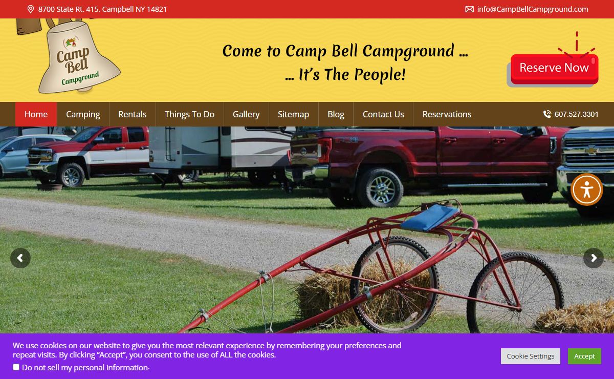 Camp Bell Campground near NY's beautiful Finger Lakes region. 