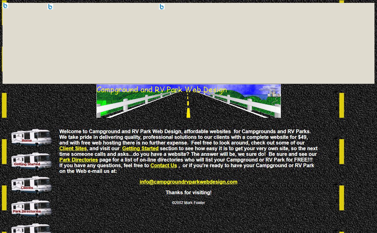 Campground RV Park Web Design websites for Campgrounds and RV Parks