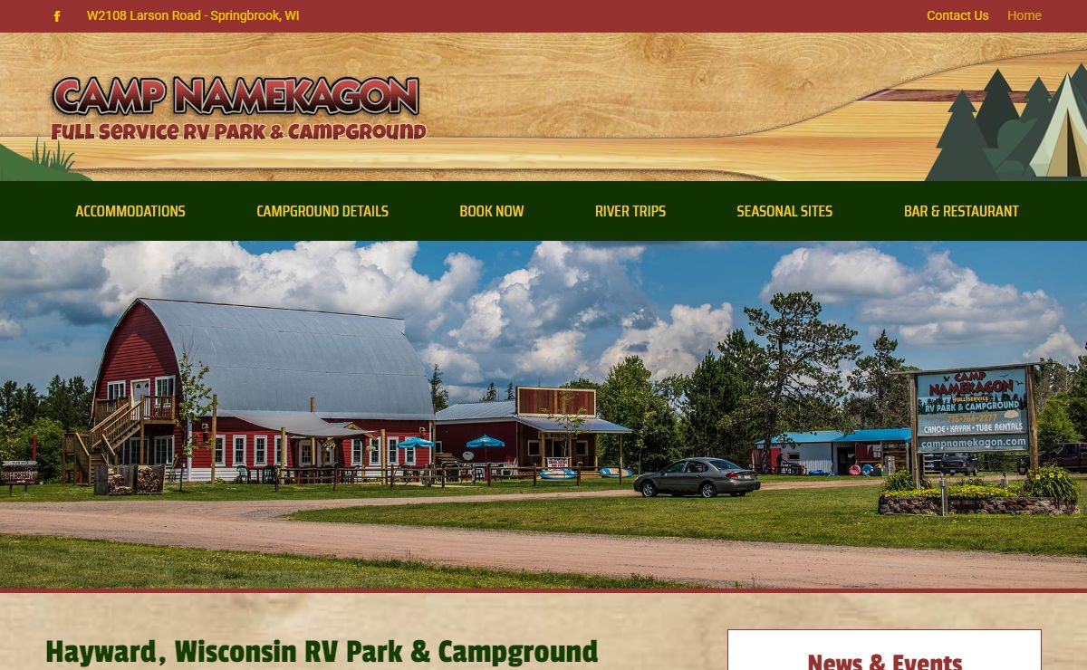 Home - Camp Namekagon - Hayward, Wisconsin RV Park & Campground