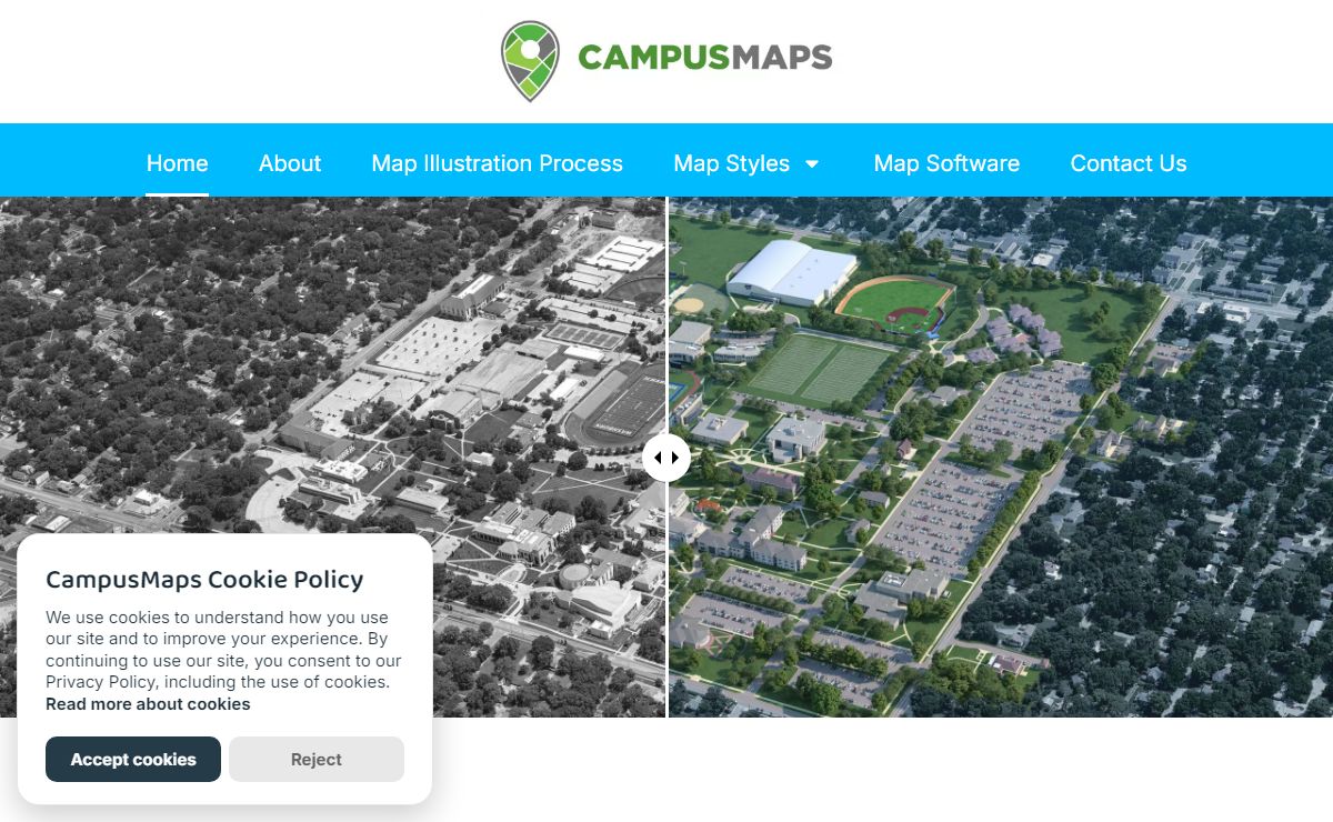 CampusMaps provides map illustration services and interactive map software