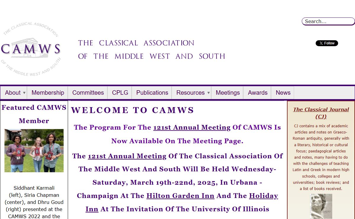CAMWS | The Classical Association of the Middle West and South
