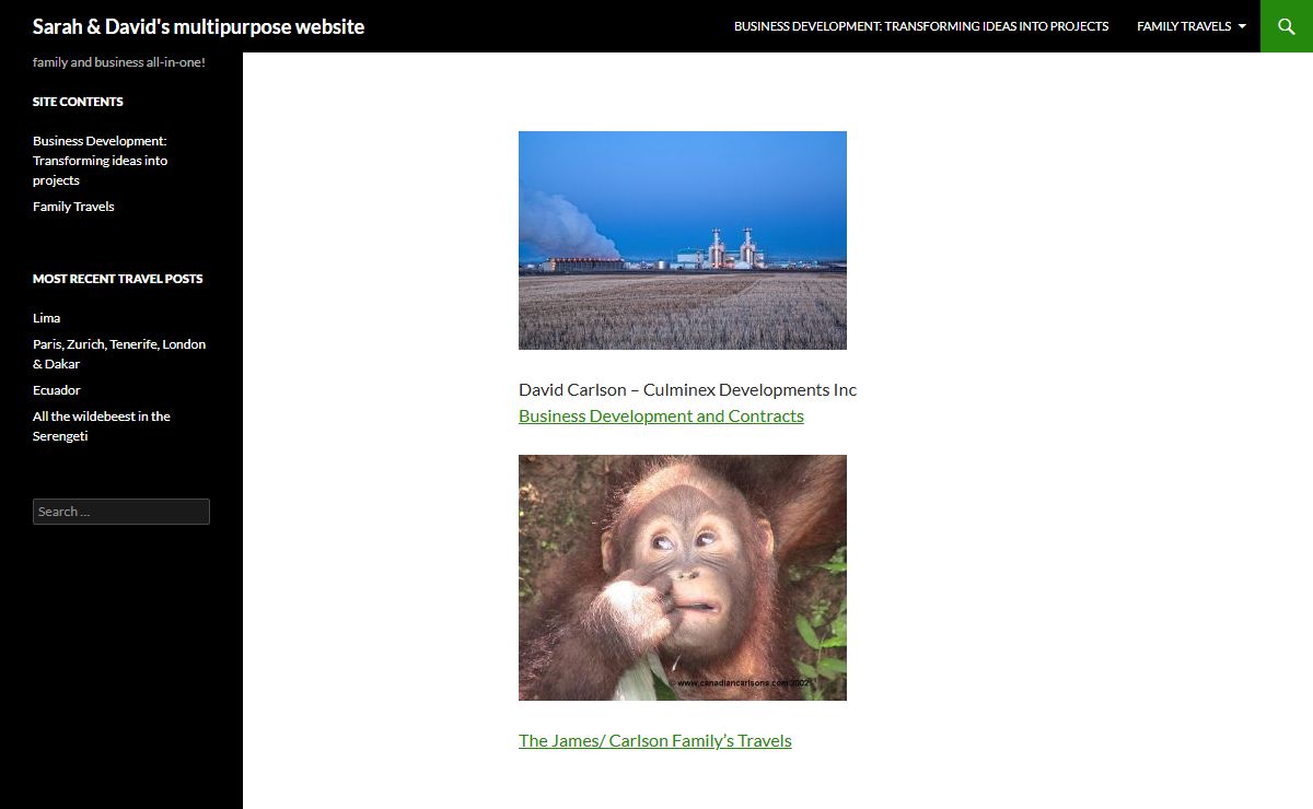 Sarah & David's multipurpose website | family and business all-in-one!