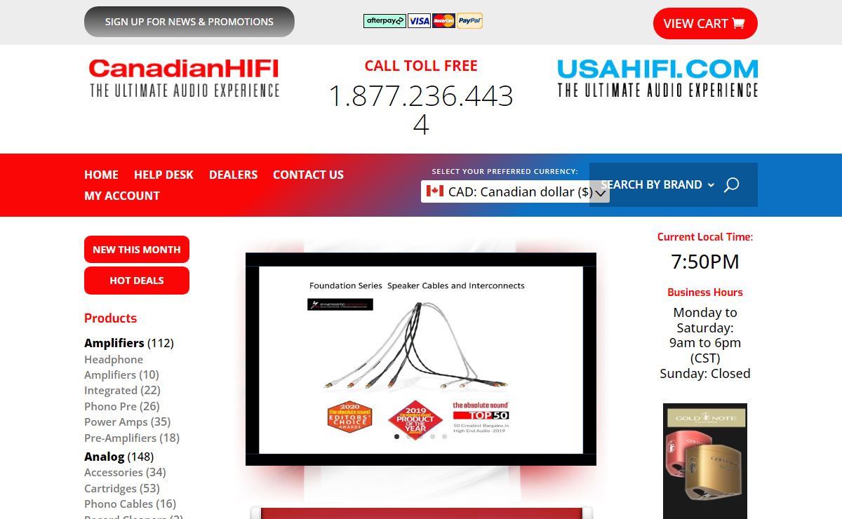 Homepage - Canadian HIFI | USA HIFI - The Ultimate Audio Experience | The Ultimate Audio Experience Shop Online