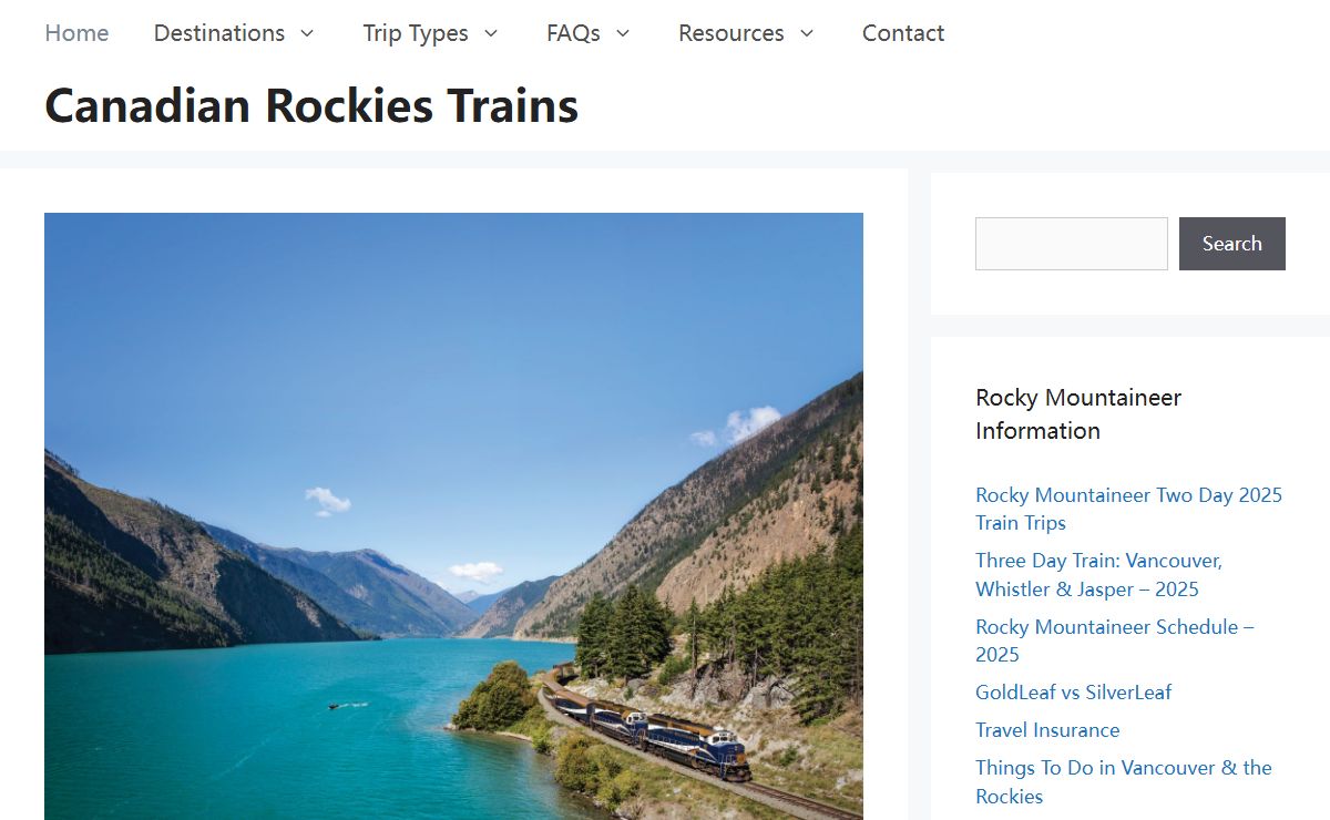Rocky Mountaineer Train to the Canadian Rockies 2025