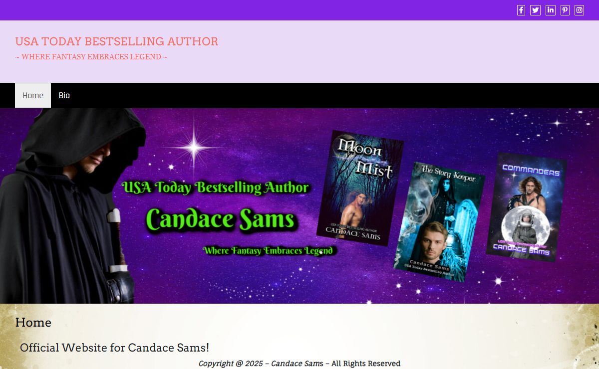 USA TODAY BESTSELLING AUTHOR – ~ WHERE FANTASY EMBRACES LEGEND ~