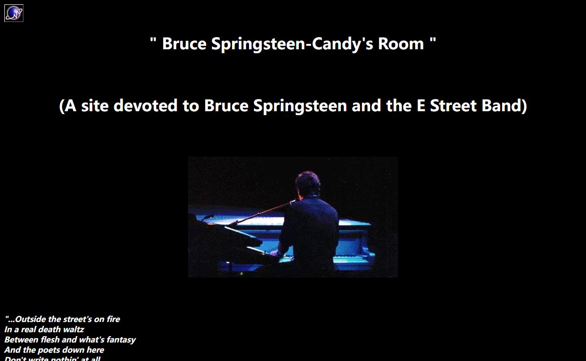Bruce Springsteen's Candy's Room Music, Concerts, Links, Trades, Lyrics