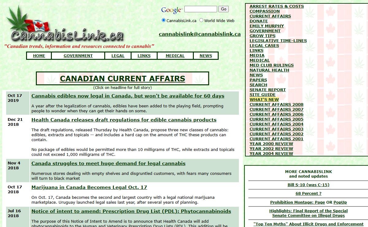 CannabisLink.ca - Information and resources connected to cannabis in Canada
