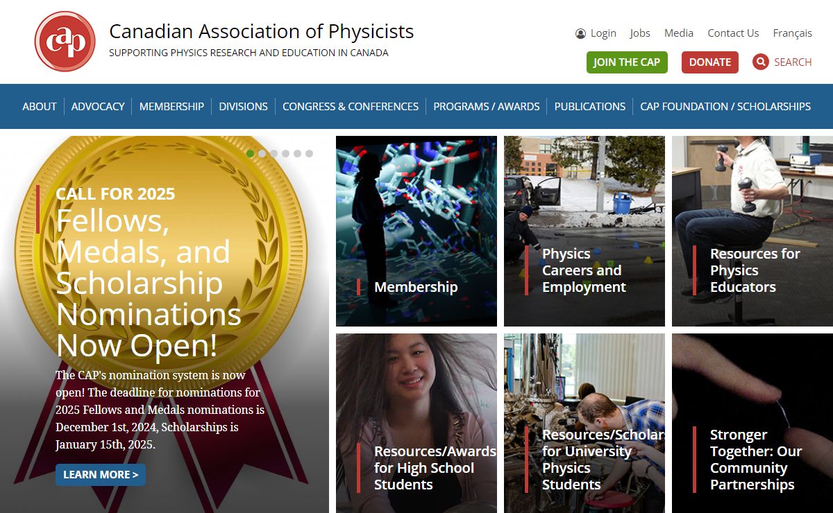 Canadian Association of Physicists SUPPORTING PHYSICS RESEARCH AND EDUCATION IN CANADA