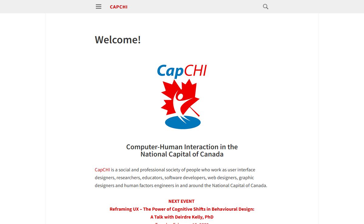 CapCHI – Computer-Human Interaction in the National Capital of Canada