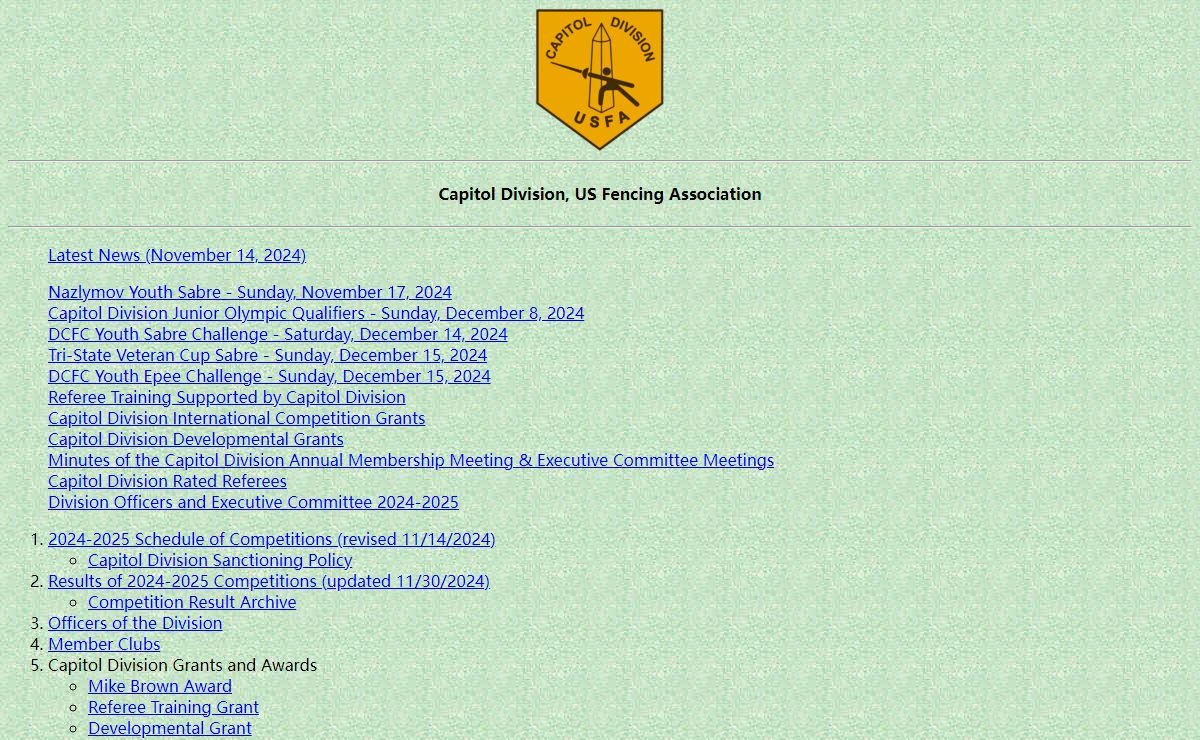 Capitol Division, US Fencing Association