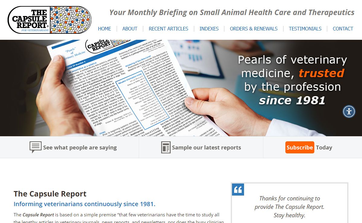 The Capsule Report | United States Veterinary Care | USA
