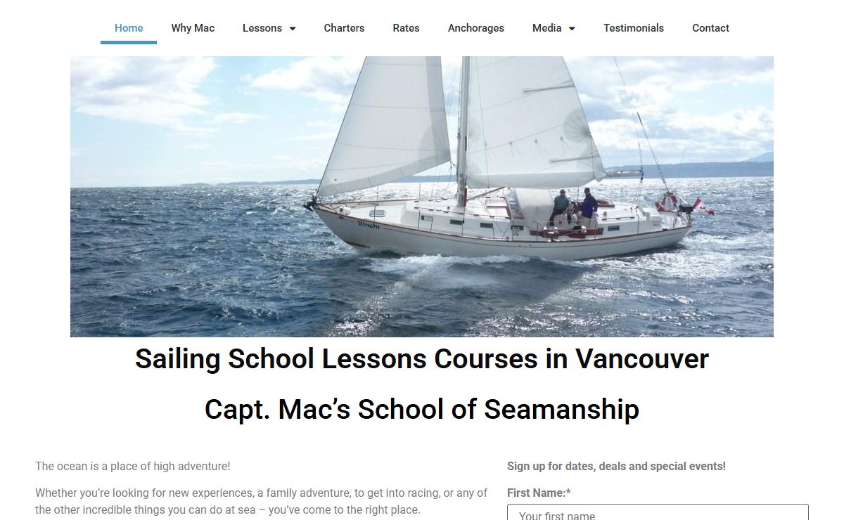 Mac Sailing Lessons Courses in Vancouver | Sailing School