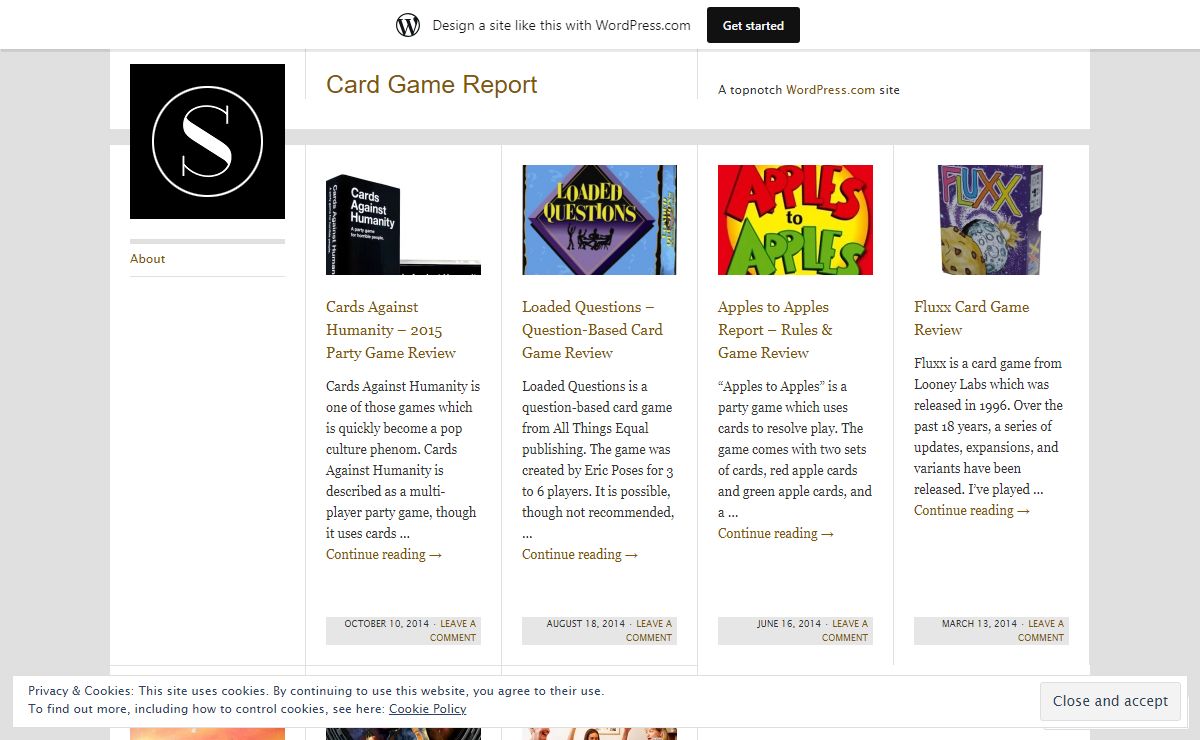 Card Game Report | A topnotch WordPress.com site