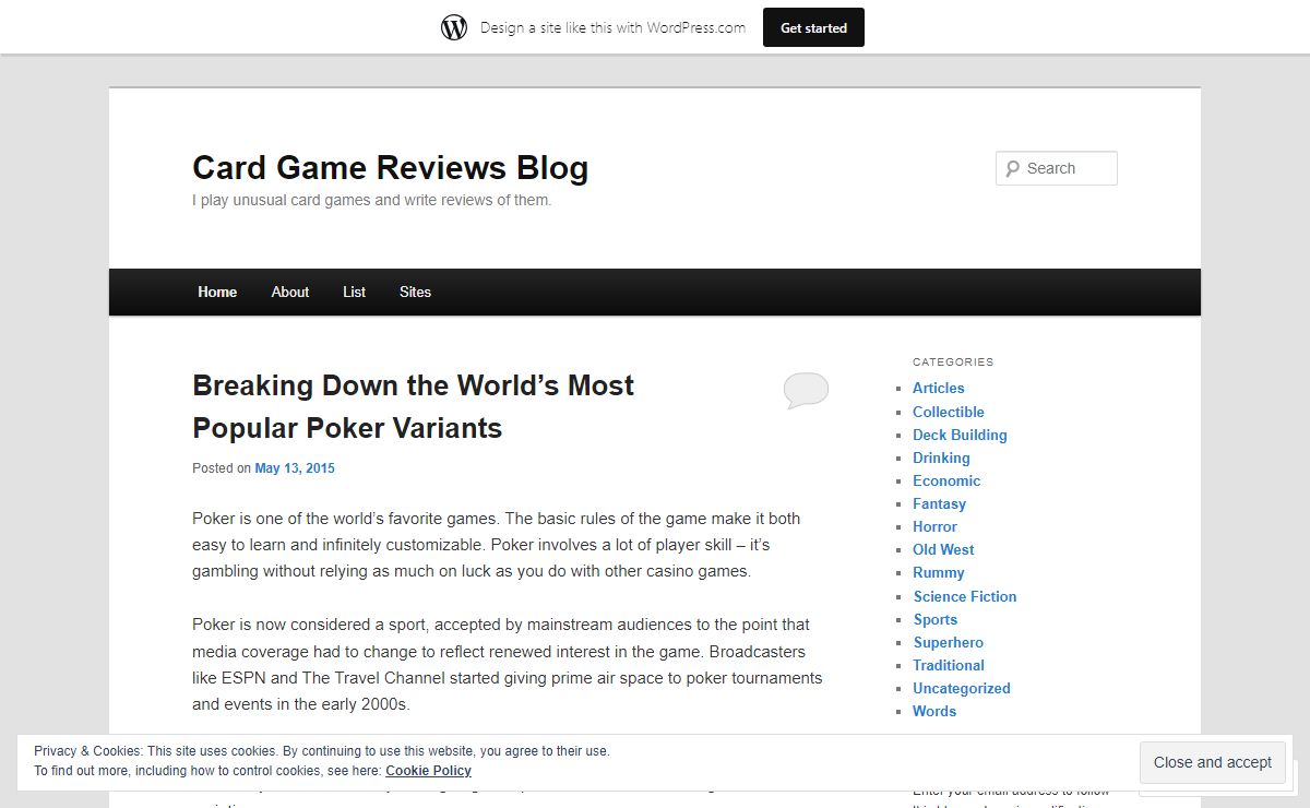 Card Game Reviews Blog | I play unusual card games and write reviews of them.