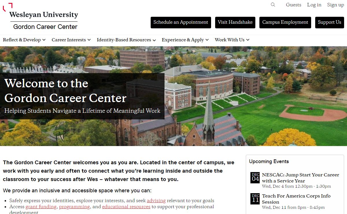 Gordon Career Center | Wesleyan University