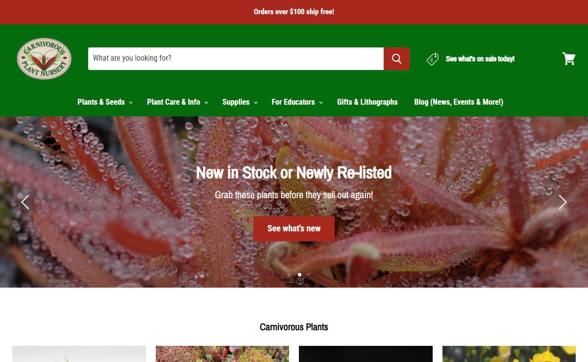 Carnivorous Plant Nursery | Flesh-Eating Plant Retailer