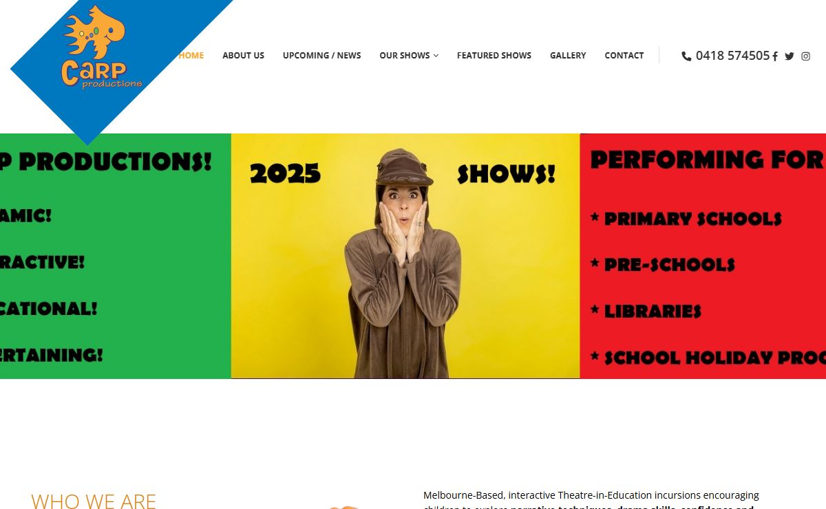 Carp Productions – Melbourne Based Interactive Theater-in-Education performances