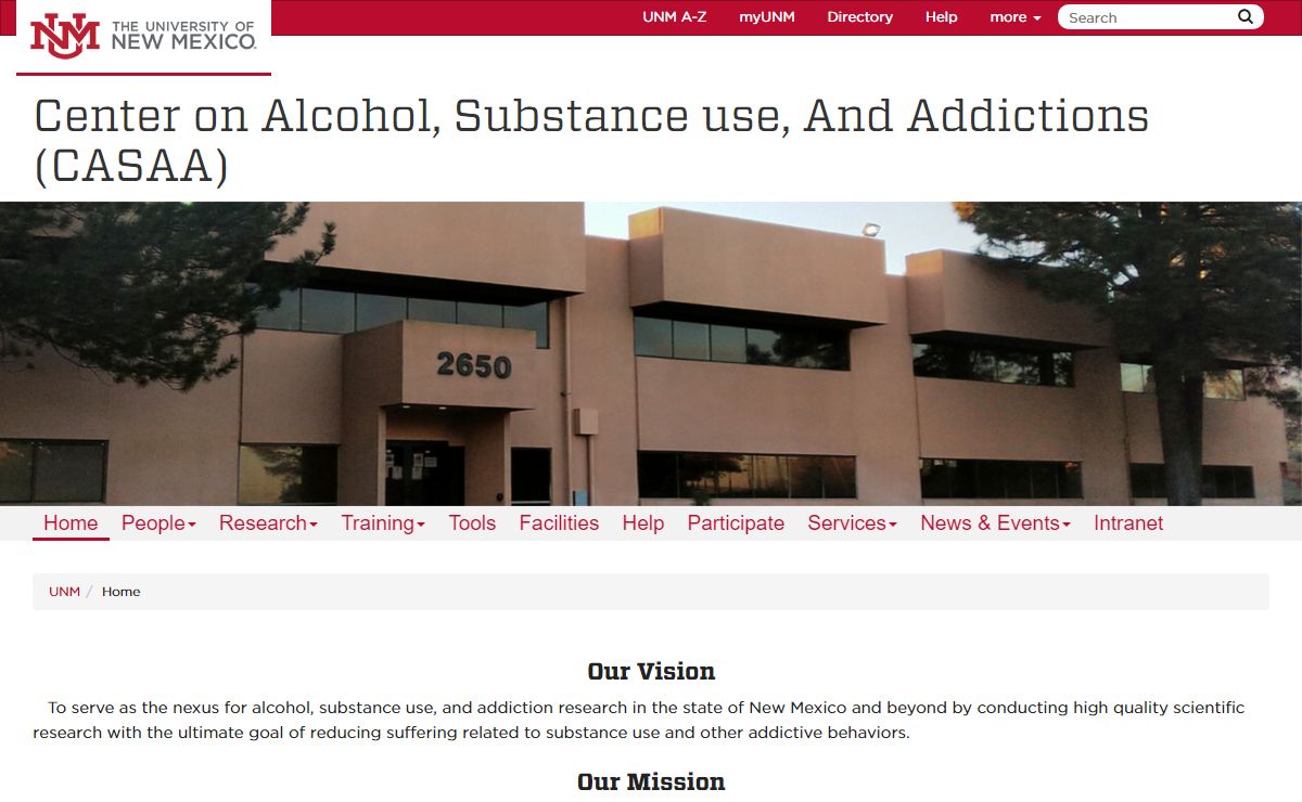 Center on Alcohol, Substance use, And Addictions (CASAA) | The University of New Mexico